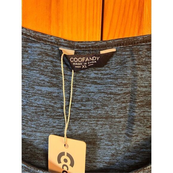 COOFANDY NWT Mens Size XL Blue/Black Tank Top Casual Sleeveless Shirt (2325) - Picture 2 of 4